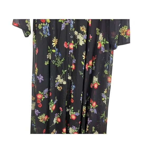 Torrid Floral Maxi Dress 1X Black Tropical Goth Fairy Whimsygoth Boho Western - Picture 5 of 16